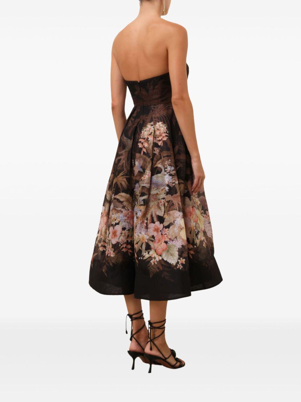 Abito midi drappeggiato Illuminate 3850DS251 BLACK TROPICAL ZIMMERMANN