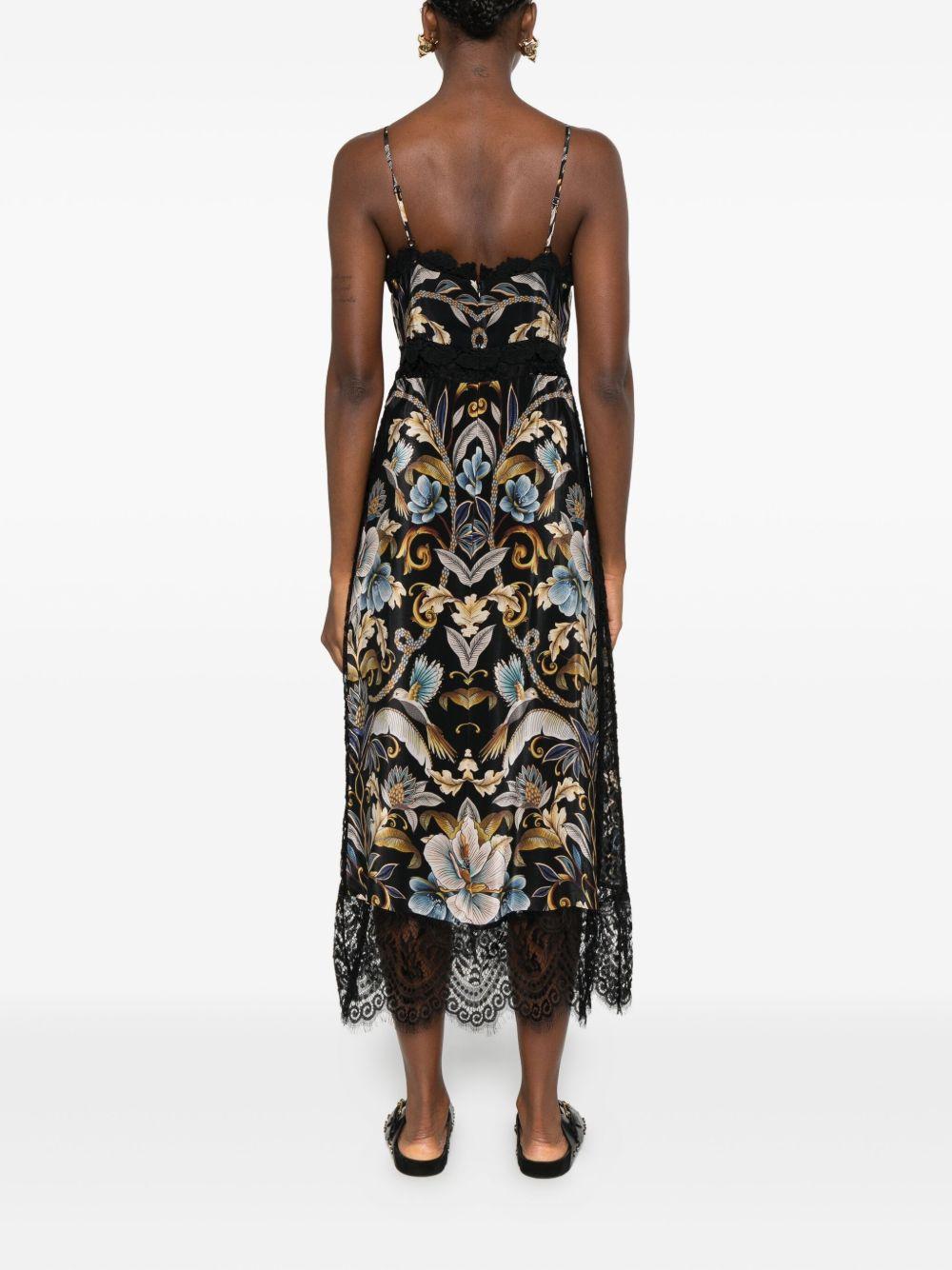 Abito midi Black Flowerful Garden 340093 25082 SNAKE GARDEN FARM RIO