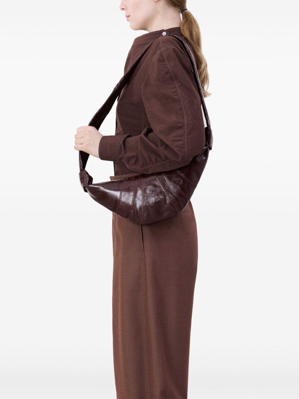 Small Croissant Bag in Coated Cotton BG0003LF1329 BR401 CHOCOLATE FONDANT LEMAIRE