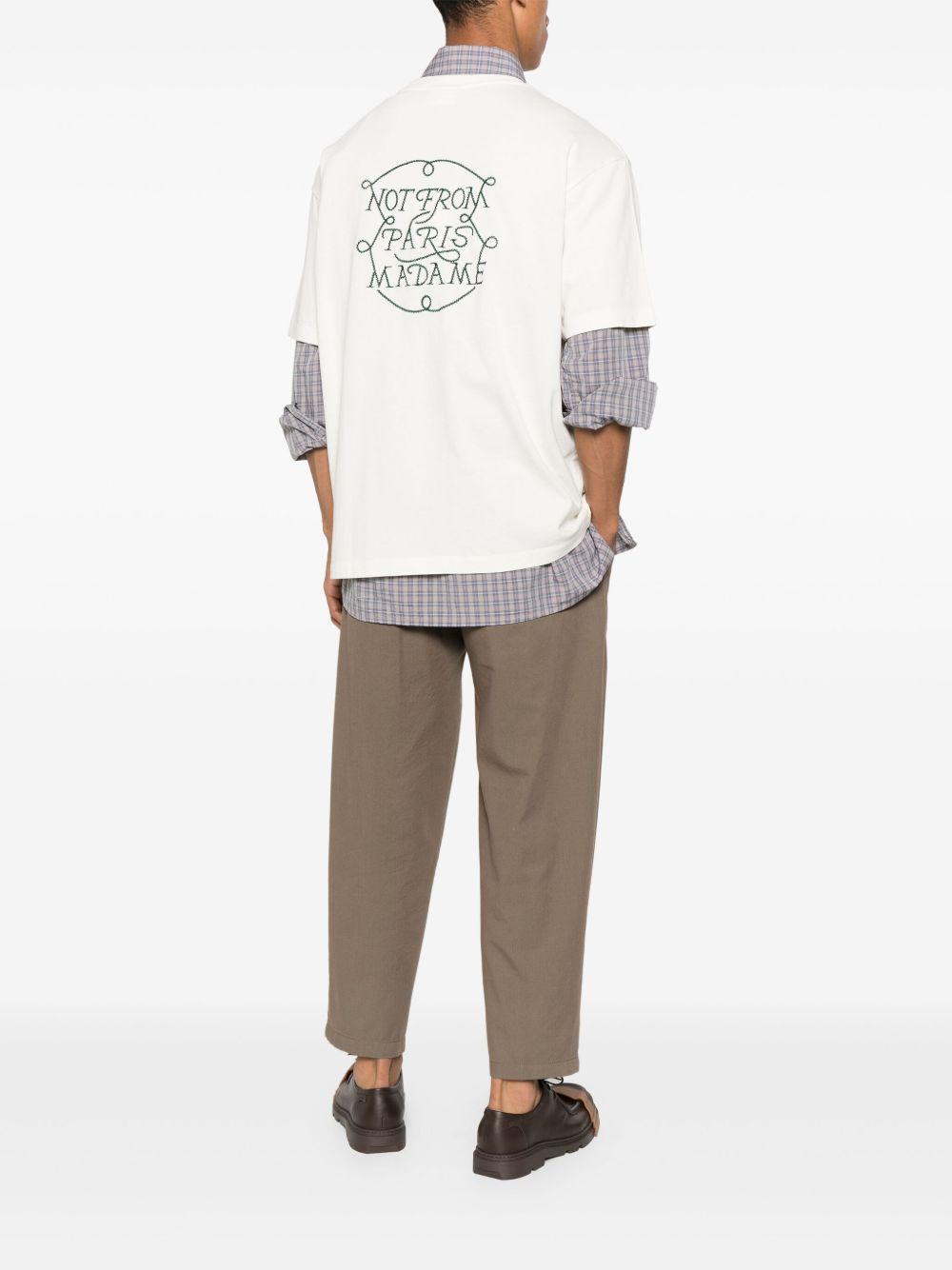 Le T-Shirt Slogan Tresses HTS259CO134 OFF WHITE DROLE DE MONSIEUR