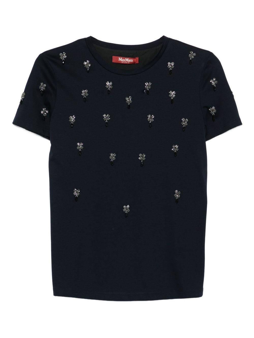 T-shirt couture in jersey - Blu notte PONTILEMM13074 006 BLUE NOTTE MAX MARA STUDIO