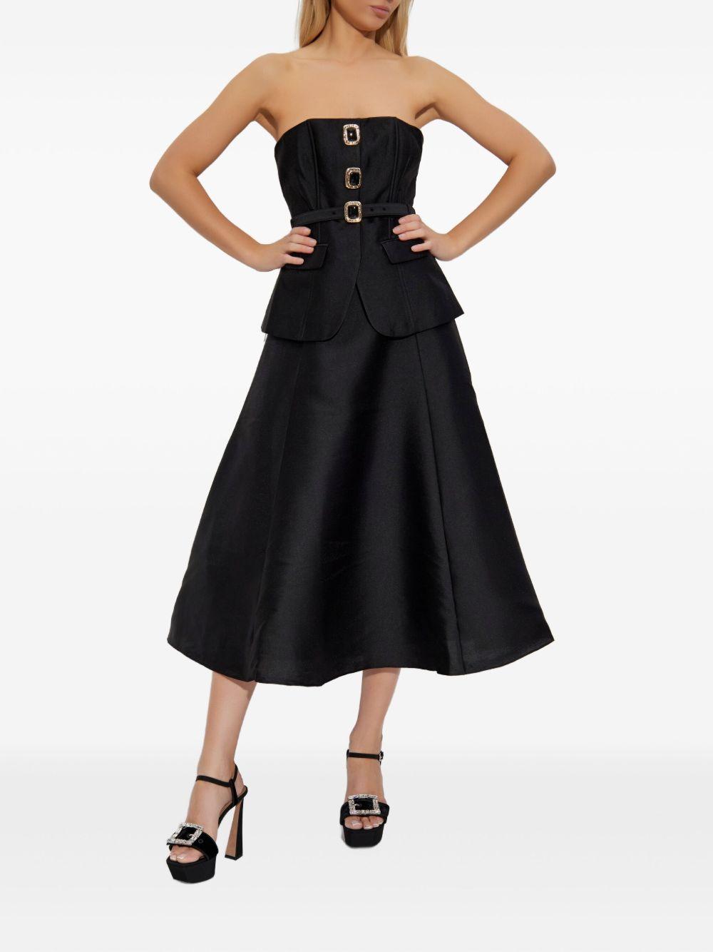 Black Taffeta Bandeau Midi Dress AW25083MB BLACK SELF-PORTRAIT