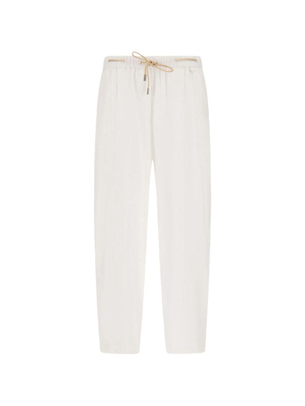 PANTALONI IN LINEN BLEND PT000222D12689 1000 BIANCO HERNO