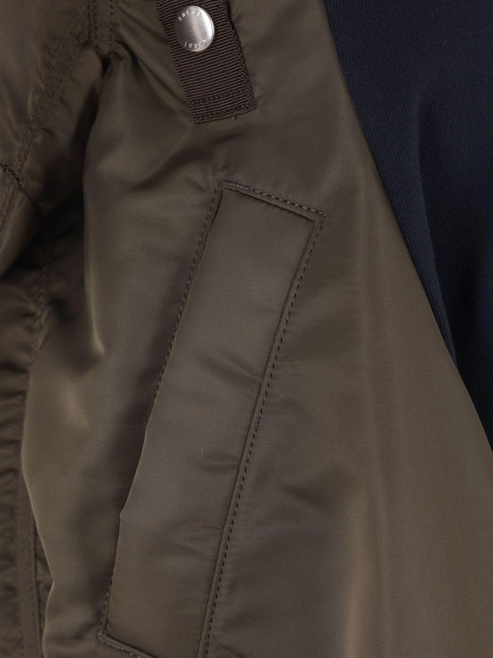 Nylon Twill And Cotton Jersey T-shirt 2507998 532 DARK KHAKI X NAVY SACAI