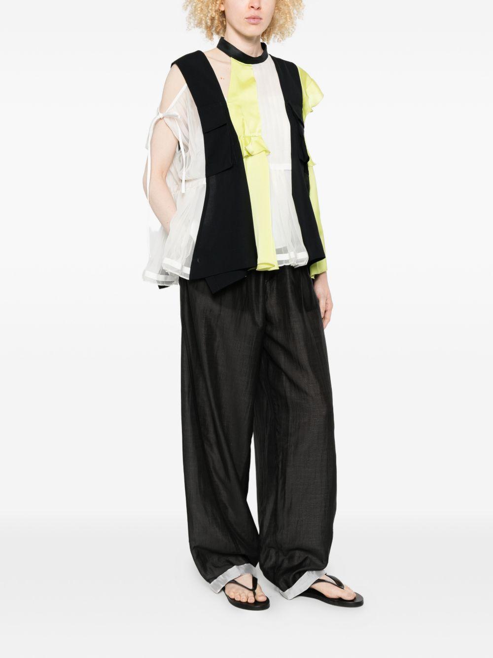 Paneled Blouse 2608517 224 NAVY YELLOW SACAI