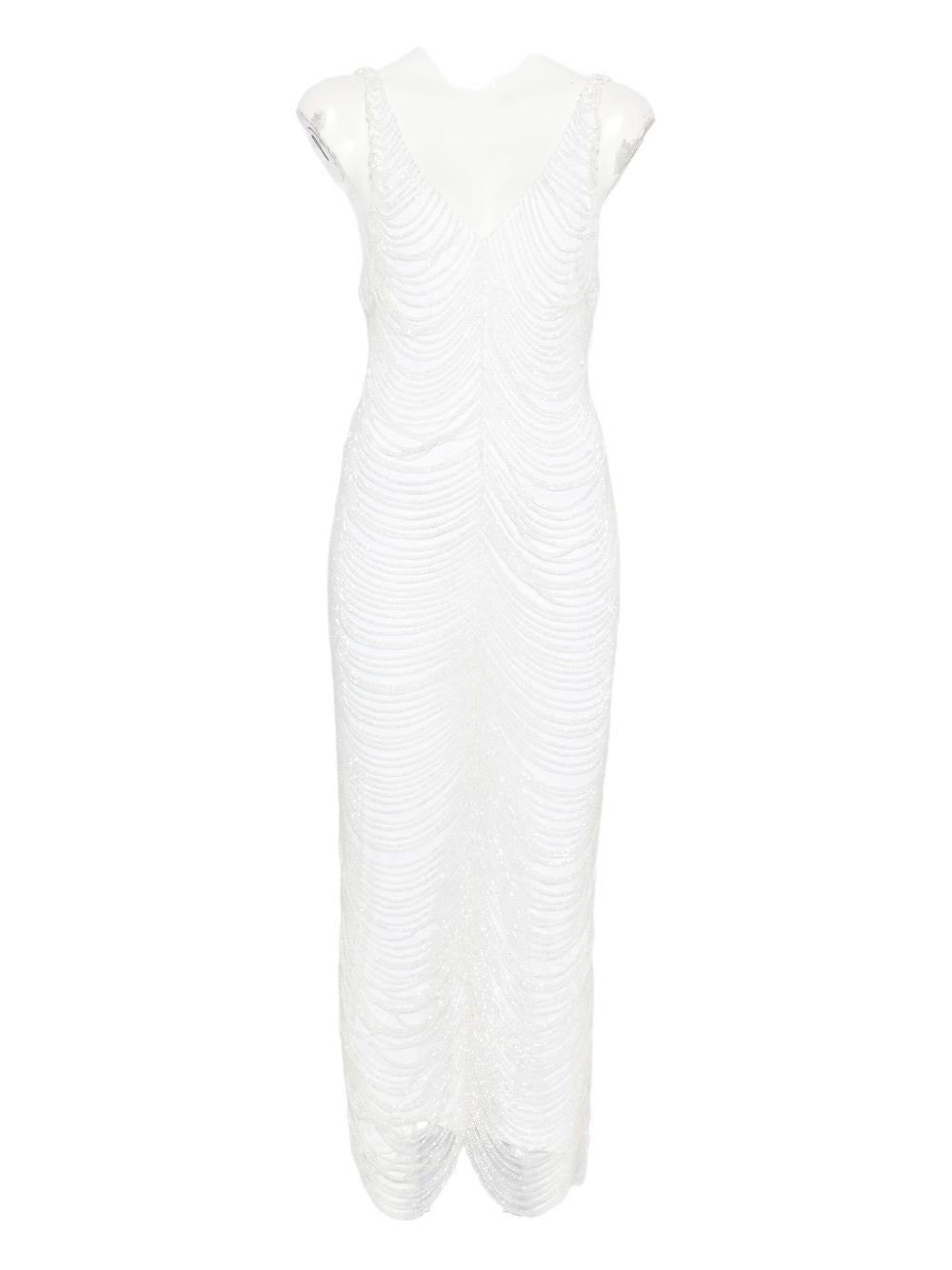 Long Dress with Crystal Embellishments 05FW2DR521 02 WHITE GIUSEPPE DI MORABITO