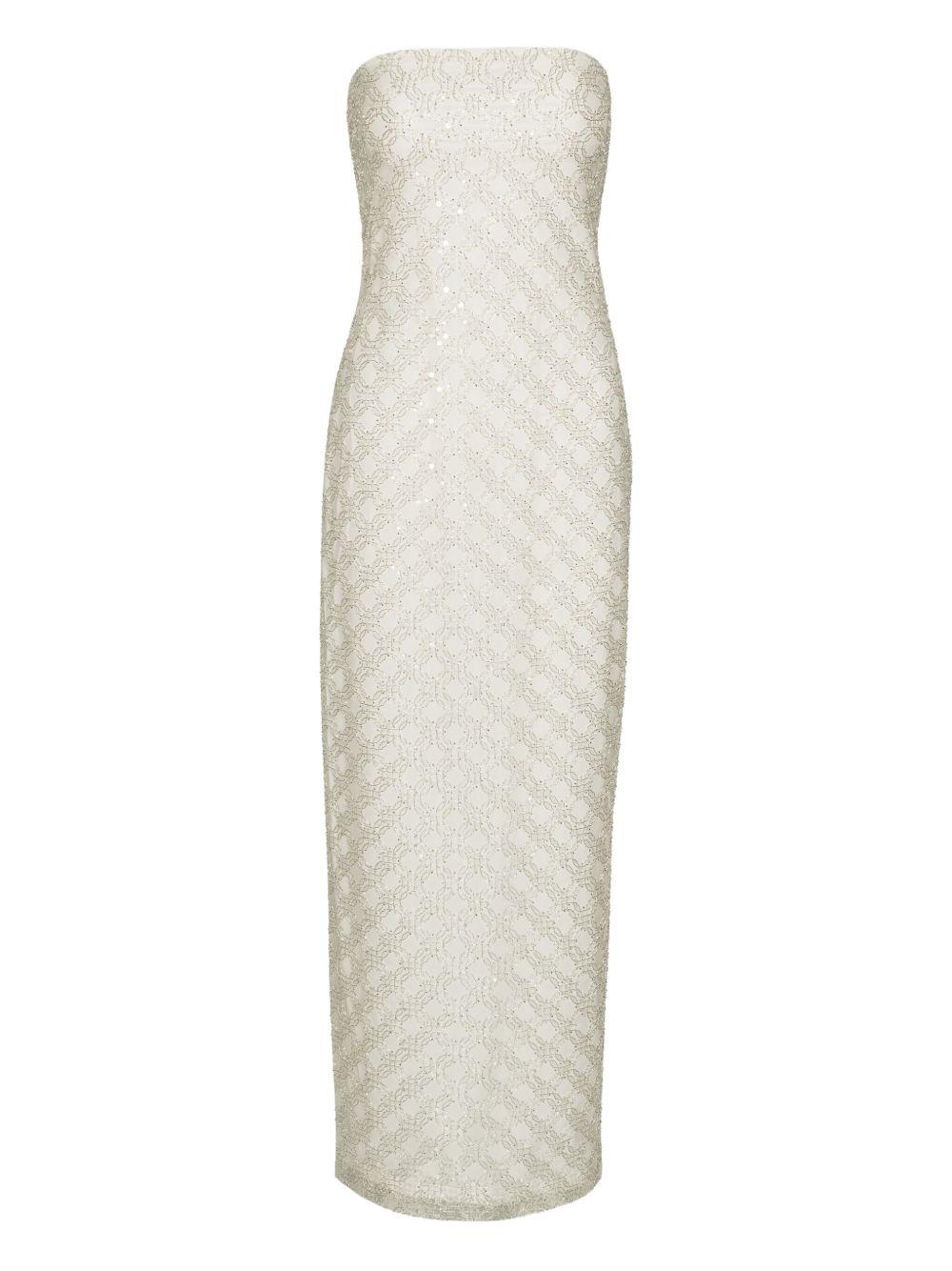 Beaded Maxi Tube Dress 114179857 857 EGRET ROTATE