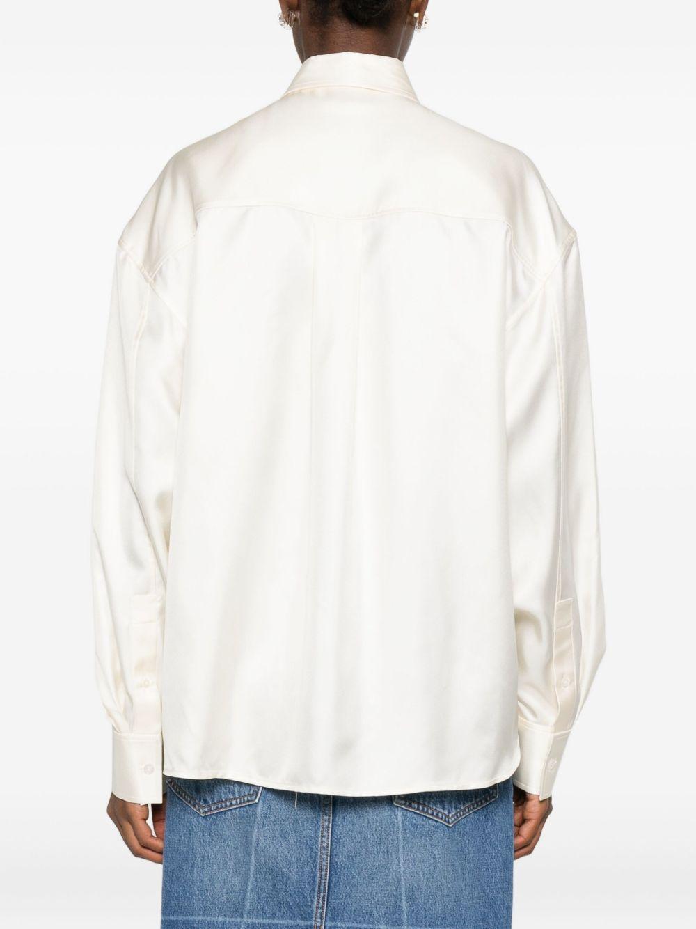 Camicia in Seta Avorio con Maniche Tagliate 1WC4251152 106 IVORY ALEXANDER WANG