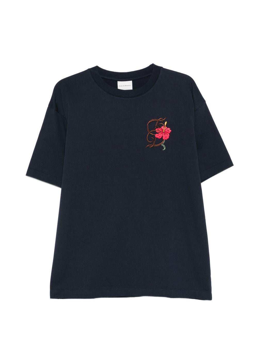 T-Shirt D Hibiscus Brodée KTS316CO248 NAVY DROLE DE MONSIEUR