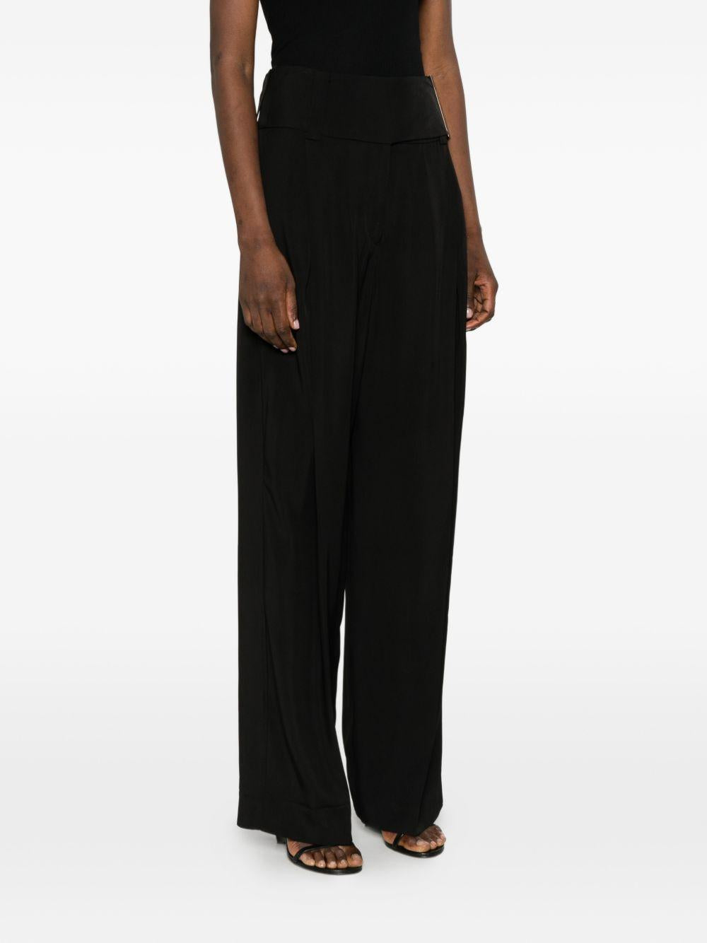 Pantaloni In Raso Di Viscosa SPSFAVETTA 003 NERO SPORTMAX