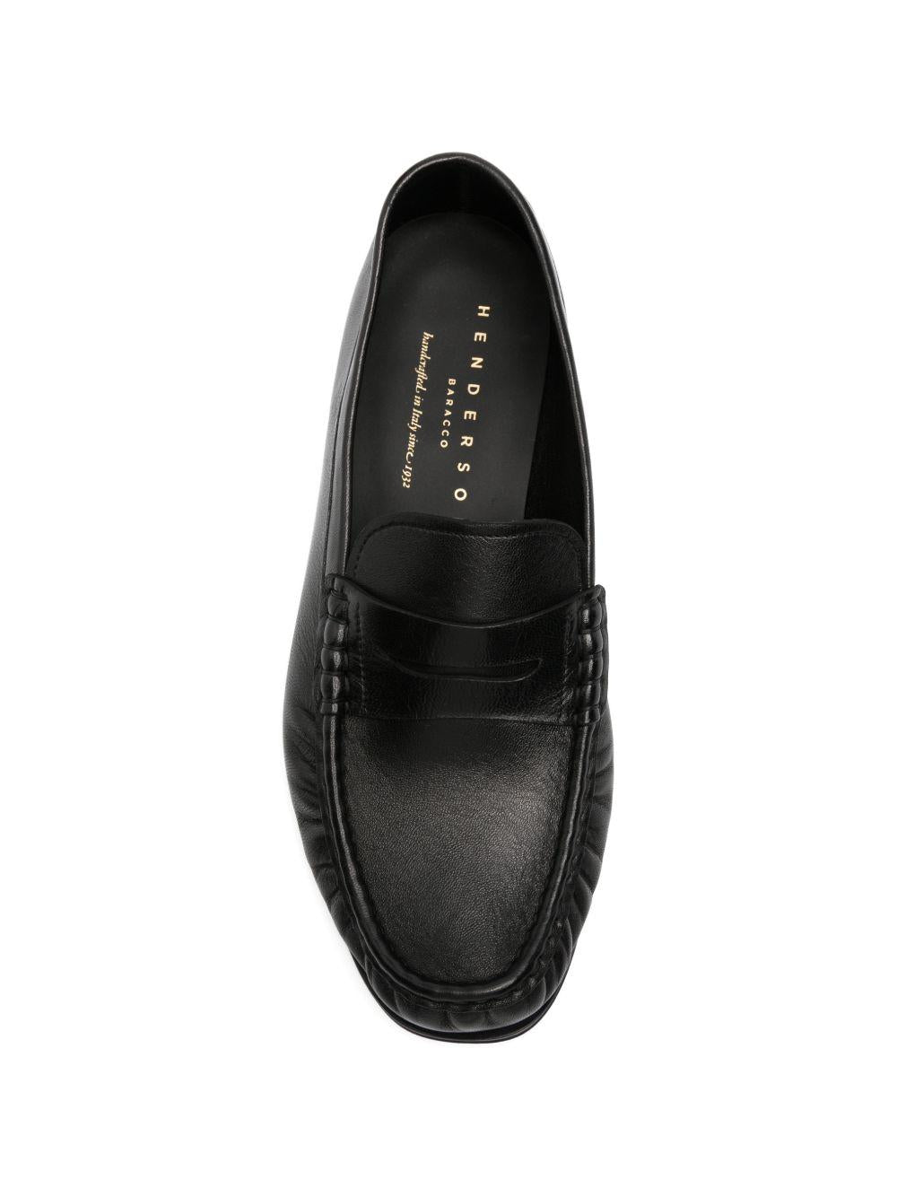 HENDERSON BARACCO - Mocassini in pelle nera HUGOP0 NERO HENDERSON