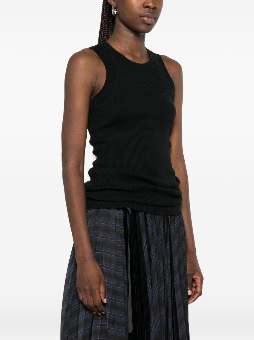 Top smanicato in cotone 2608400 001 BLACK SACAI