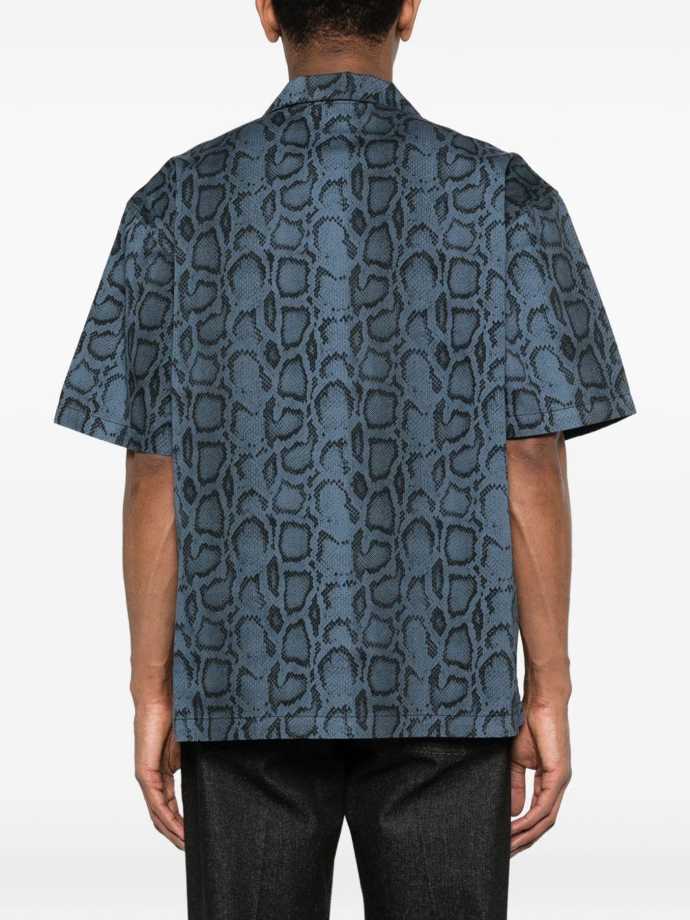 Snake Camo Shirt Cotton Twill I036275 3QBGD VELVET BLUE CARHARTT WIP