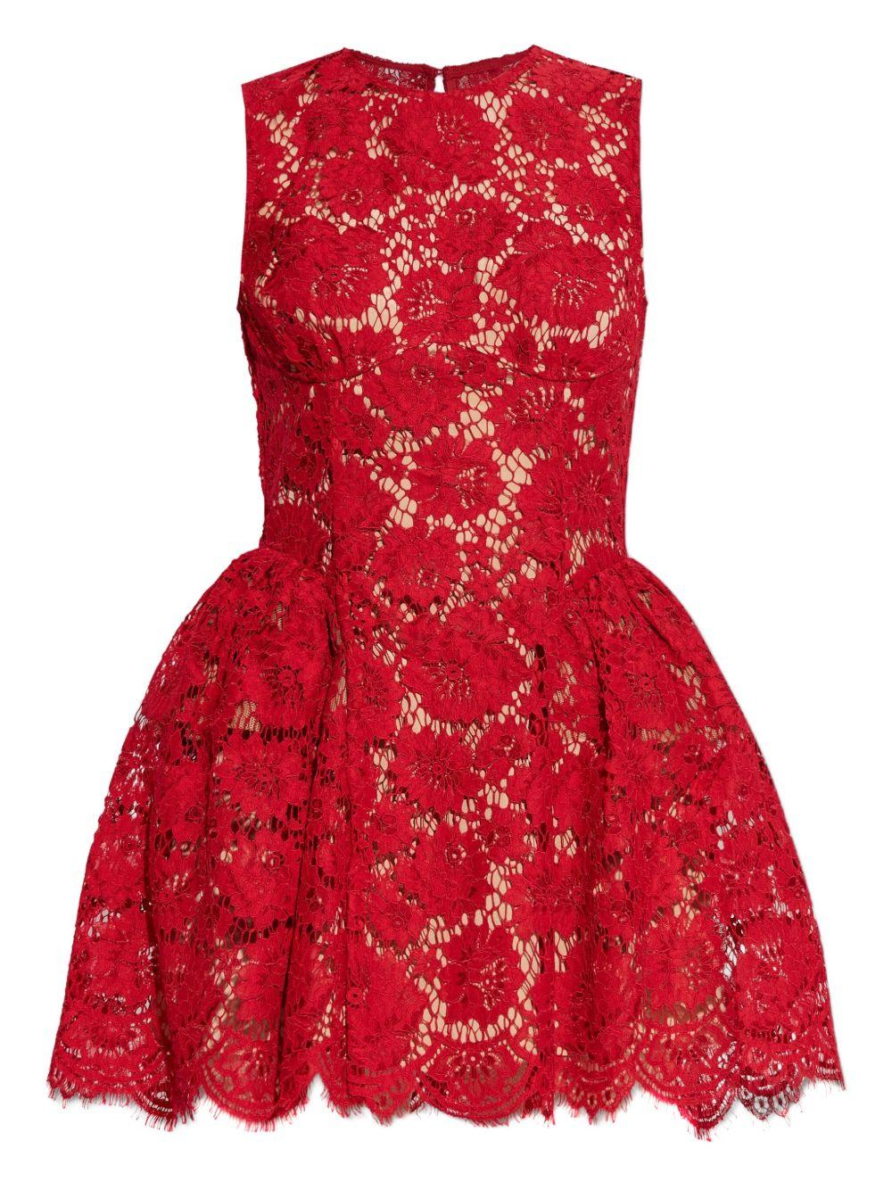 Lace mini dress SS25046SR RED SELF-PORTRAIT