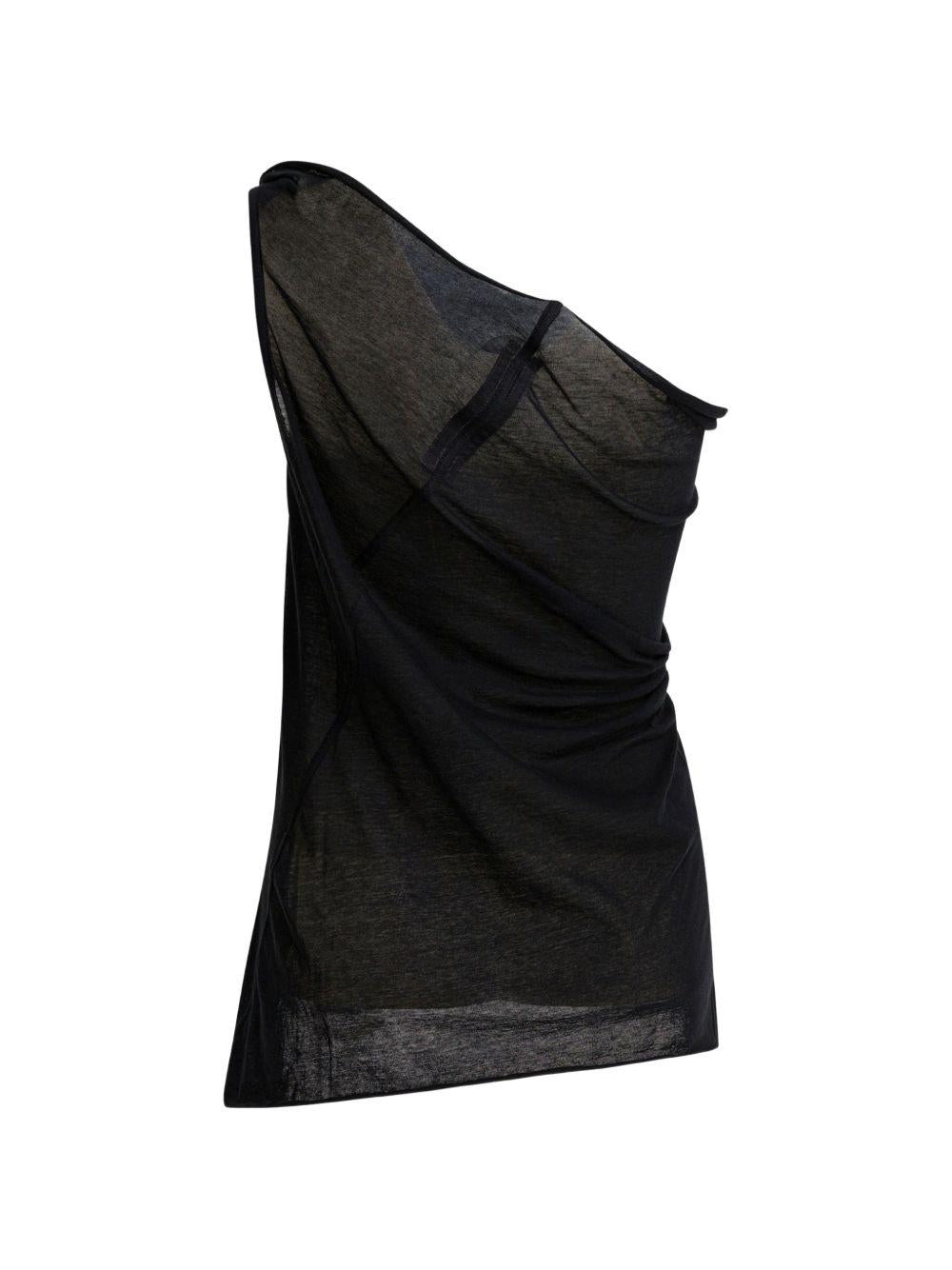 Athena Top Cropped RP01F6138UC 09 BLACK RICK OWENS