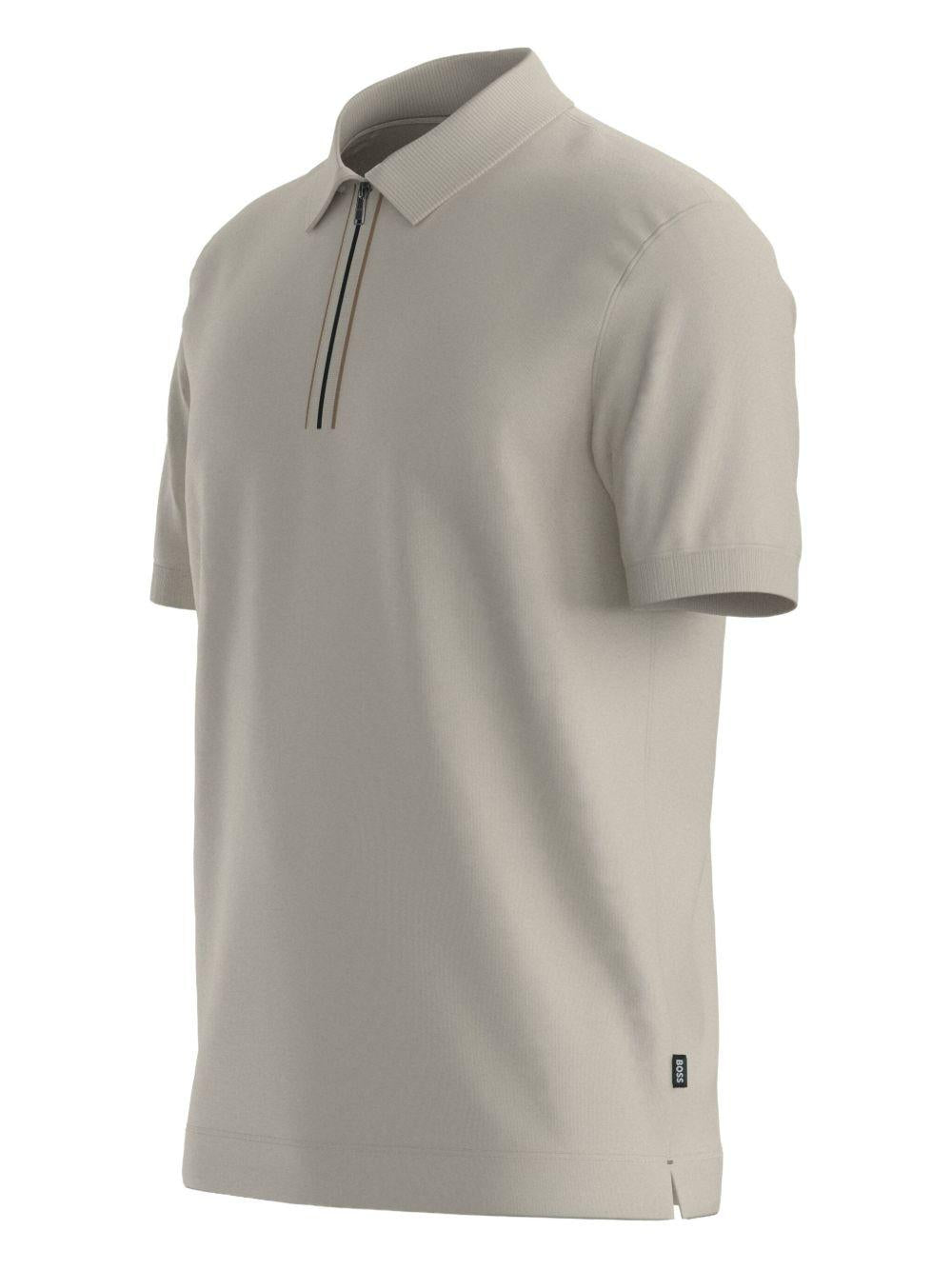 Polo con zip 50543880 131 OPEN WHITE BOSS