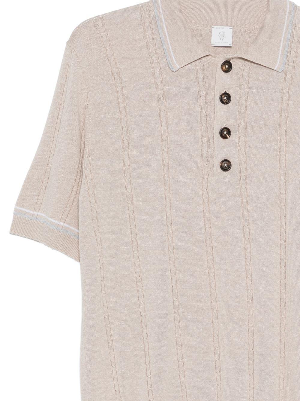 Maglia girocollo in lino e cotone M76MAGM42MAG0M018 011302 BIANCO GRIGIO SABBIA ELEVENTY