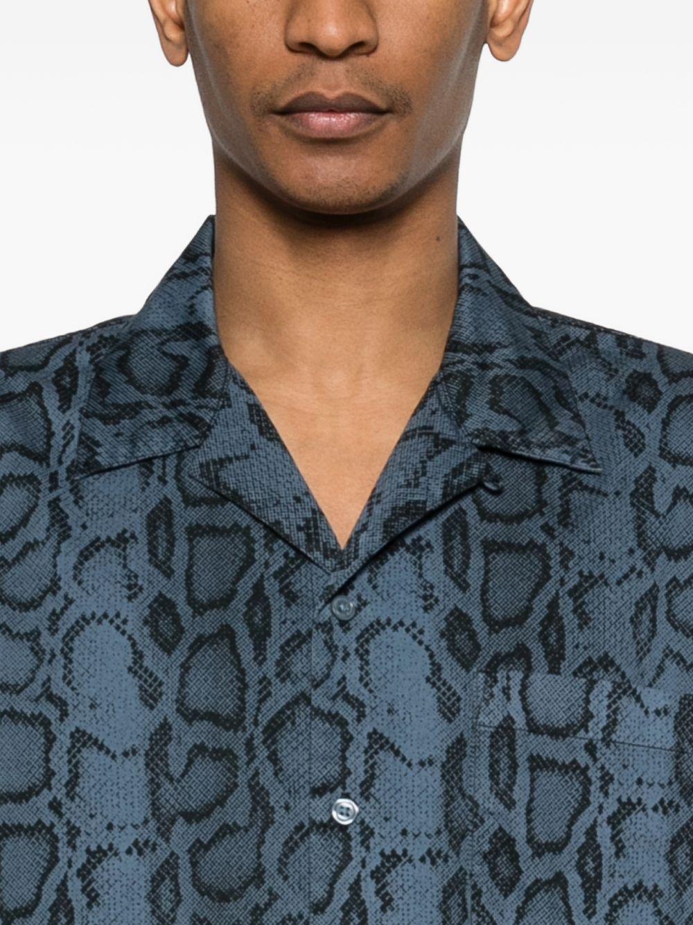 Snake Camo Shirt Cotton Twill I036275 3QBGD VELVET BLUE CARHARTT WIP
