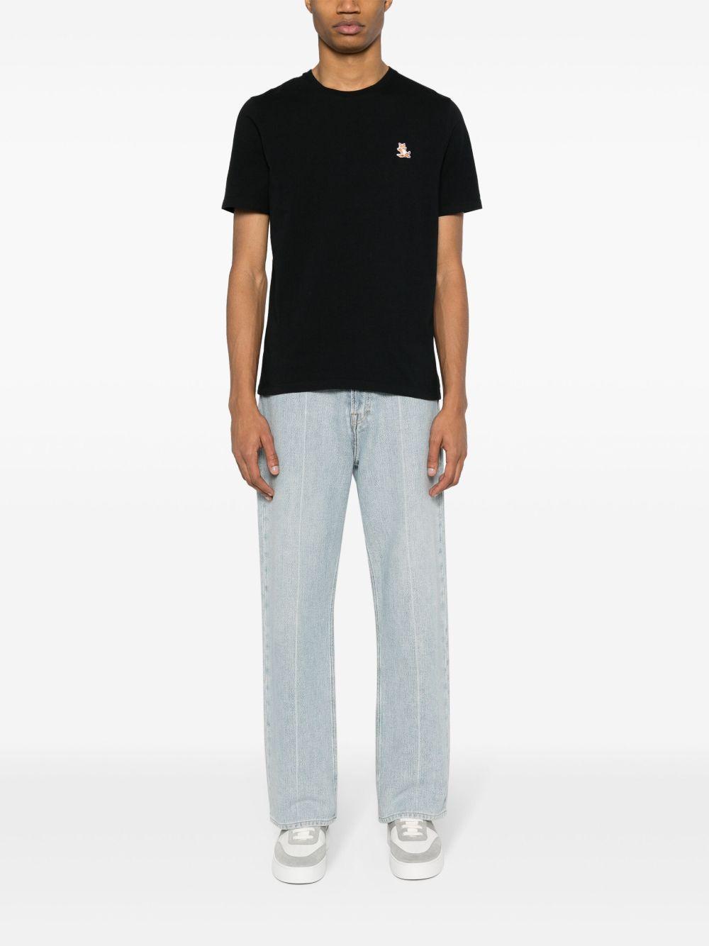 Chillax Fox Patch Regular T-Shirt LM00110KJ0008 P199 BLACK MAISON KITSUNE