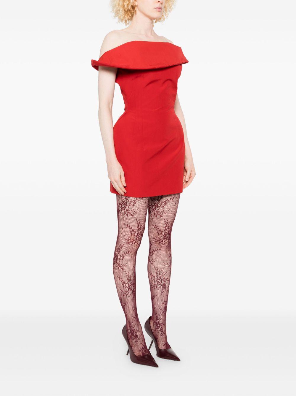 Sculpted cotton mini dress 256725 RED MAGDA BUTRYM