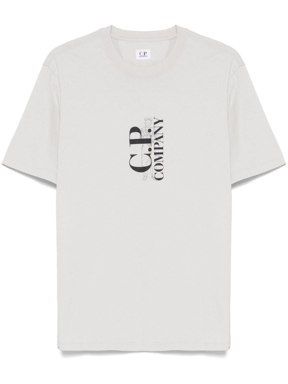 30/1 Jersey Vertical Logo T-Shirt 18CMTS138A005100W 800 BLUE FOX CP COMPANY