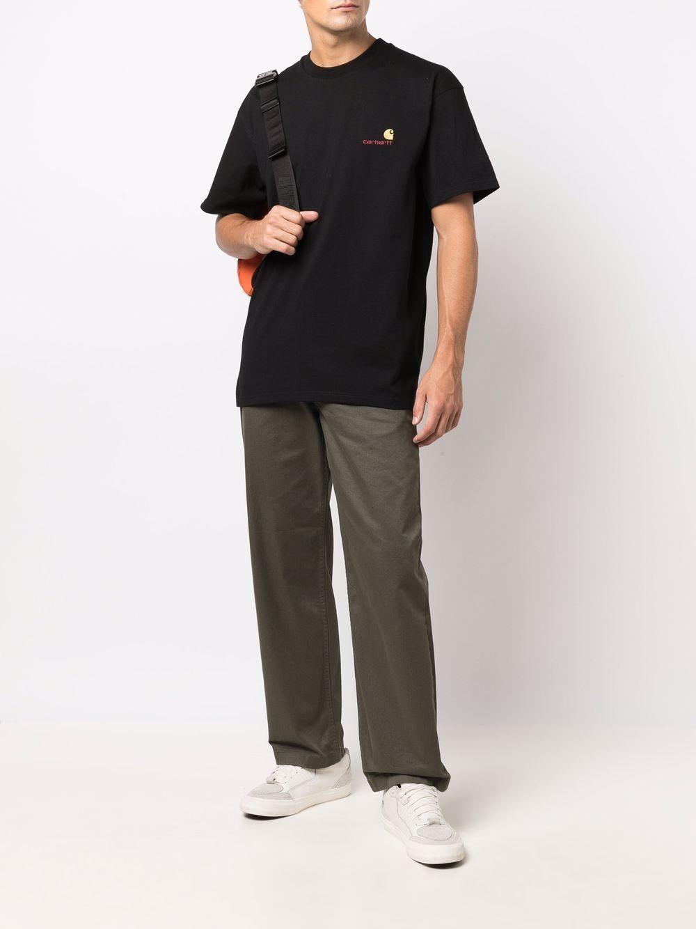 T-Shirt American Script In Cotone I029956 0D2XX BLACK WHITE CARHARTT WIP