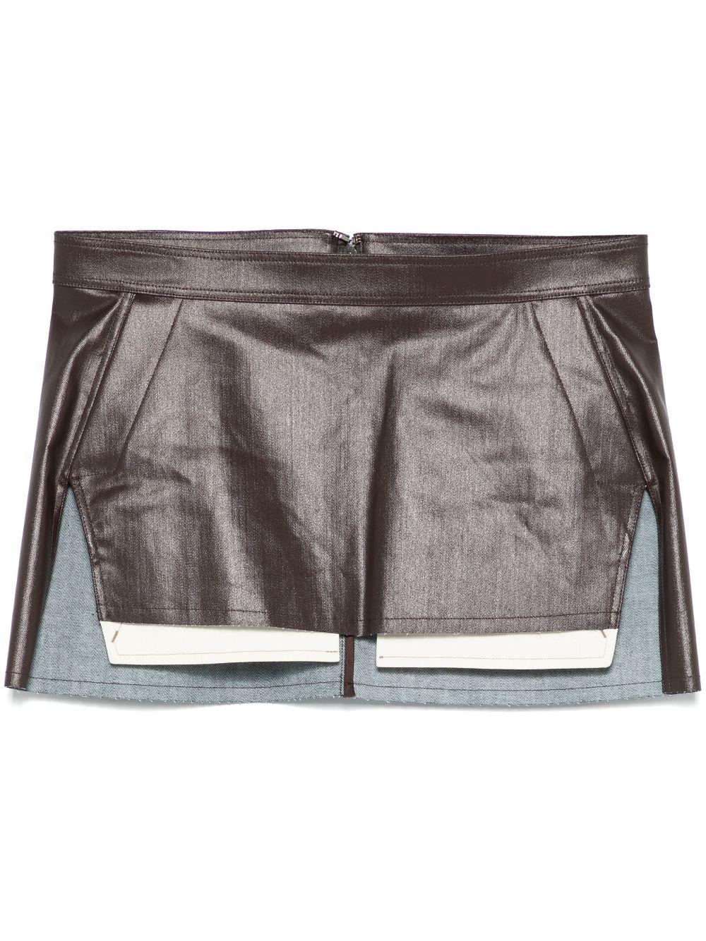 Fog Cutoff mini skirt RP01E7371SCT 14 MAHOGANY RICK OWENS