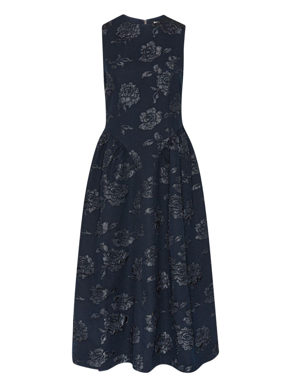 Jacquard Midi Dress Dark Blue 1151142318 2318 SKY CAPTAIN ROTATE