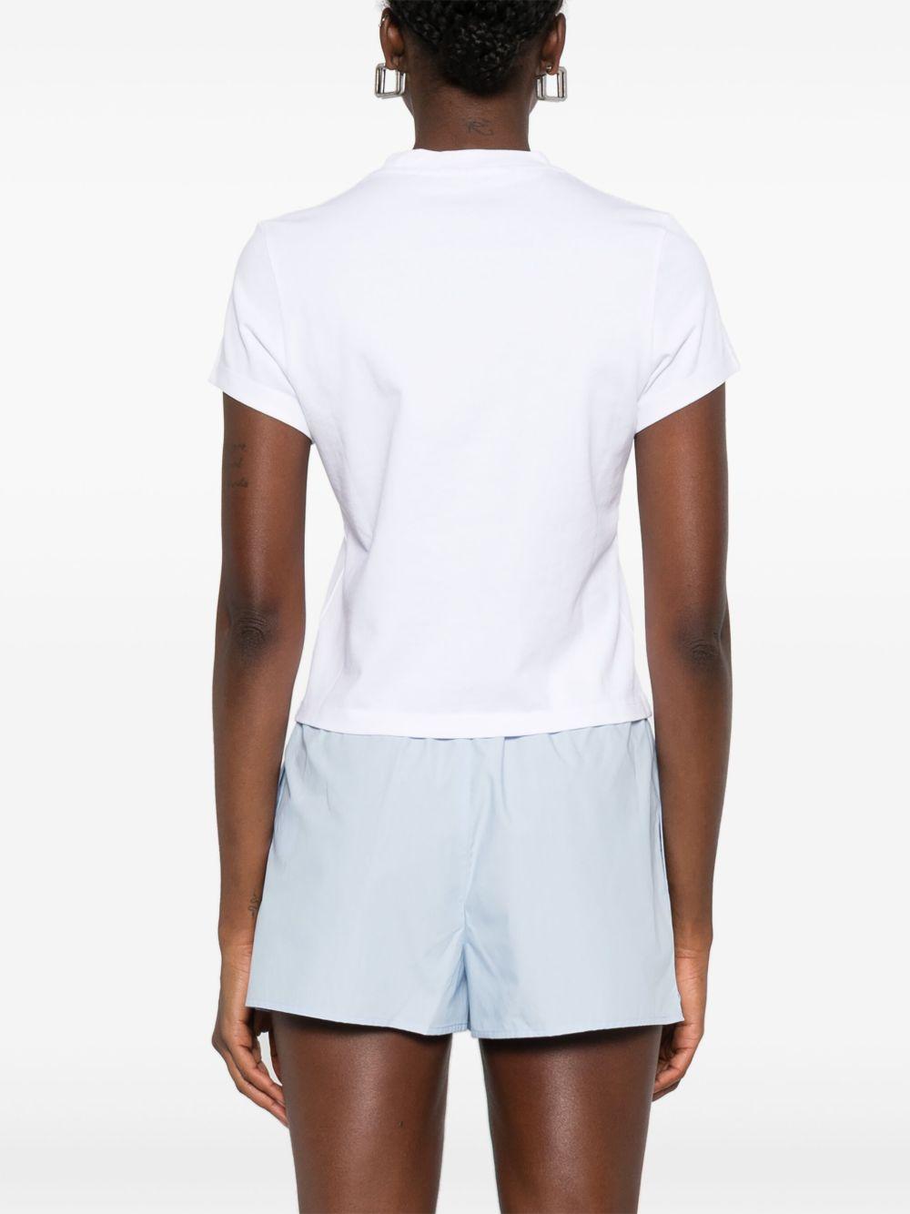 T-shirt Bianca Effetto Ristretto con Logo 1CC3251103 120 VINTAGE WHITE ALEXANDER WANG