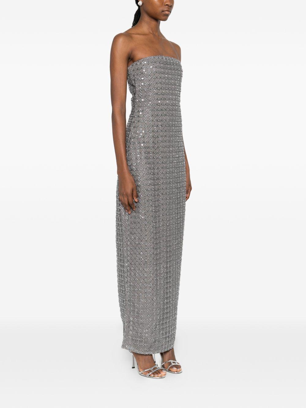 Beaded Maxi Tube Dress Grey 115049516 516 CASTO GRAY ROTATE
