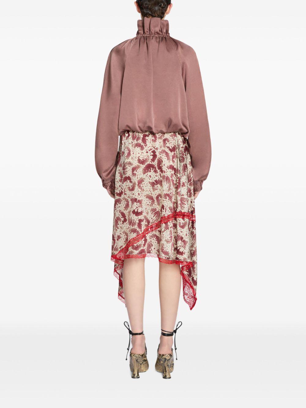 Asymmetrical silk skirt 2510108021163 358 BURGUNDY DRIES VAN NOTEN