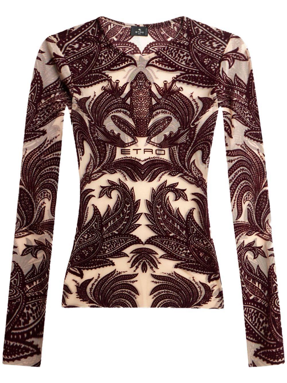 Top in tulle floccato<BR/> WRJA0038AK801 S9000 ETRO