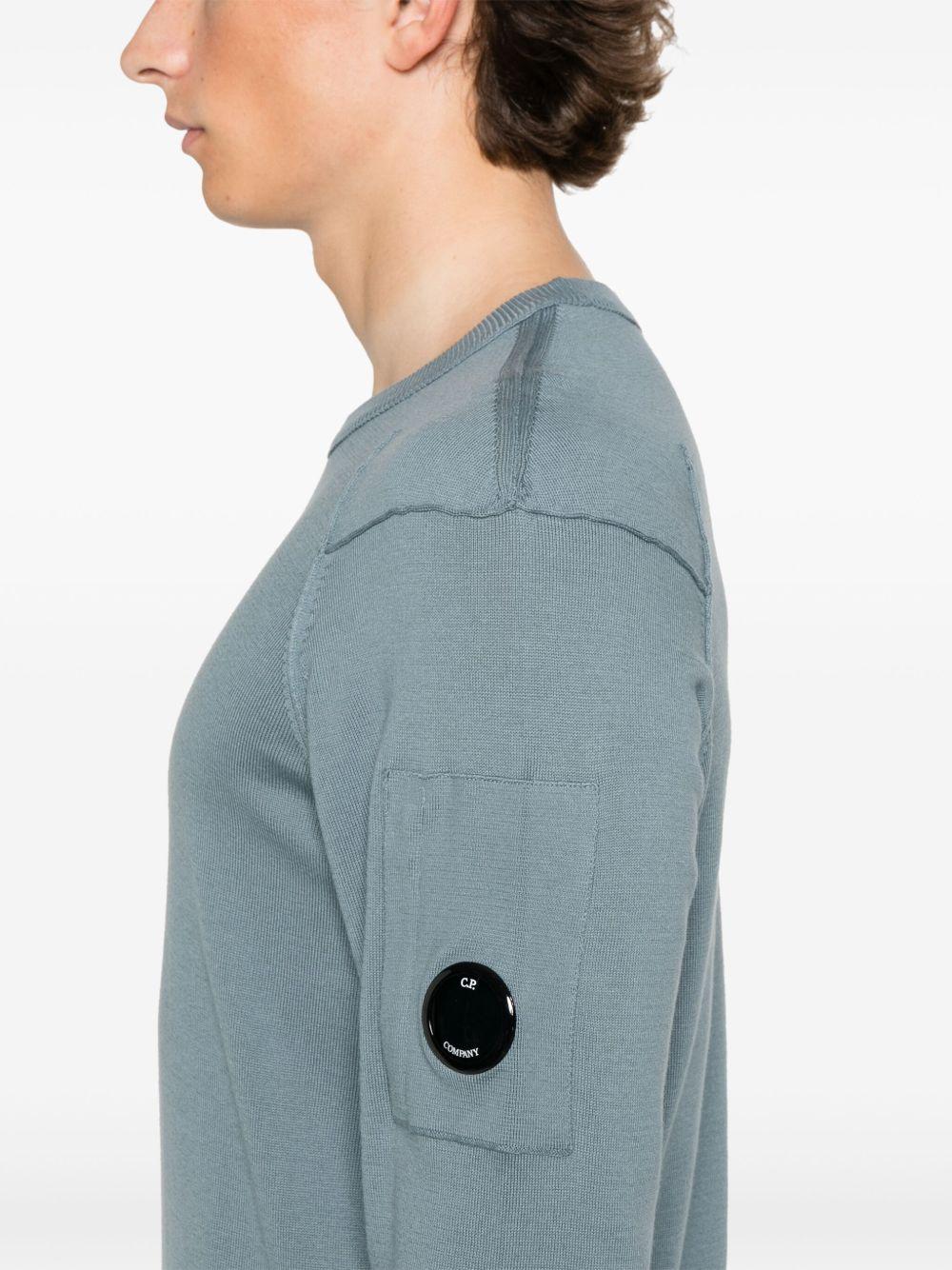 Sea Island Crewneck Lens Knit 18CMKN026A004037A 872 STORMY WEATHER CP COMPANY