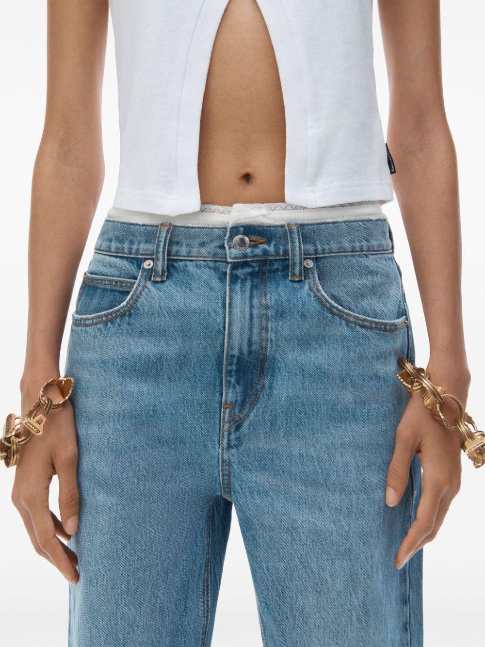 Jeans in denim con fascia pointelle integrata in vita 4DC1254522 486 VINTAGE LIGHT INDIGO ALEXANDER WANG