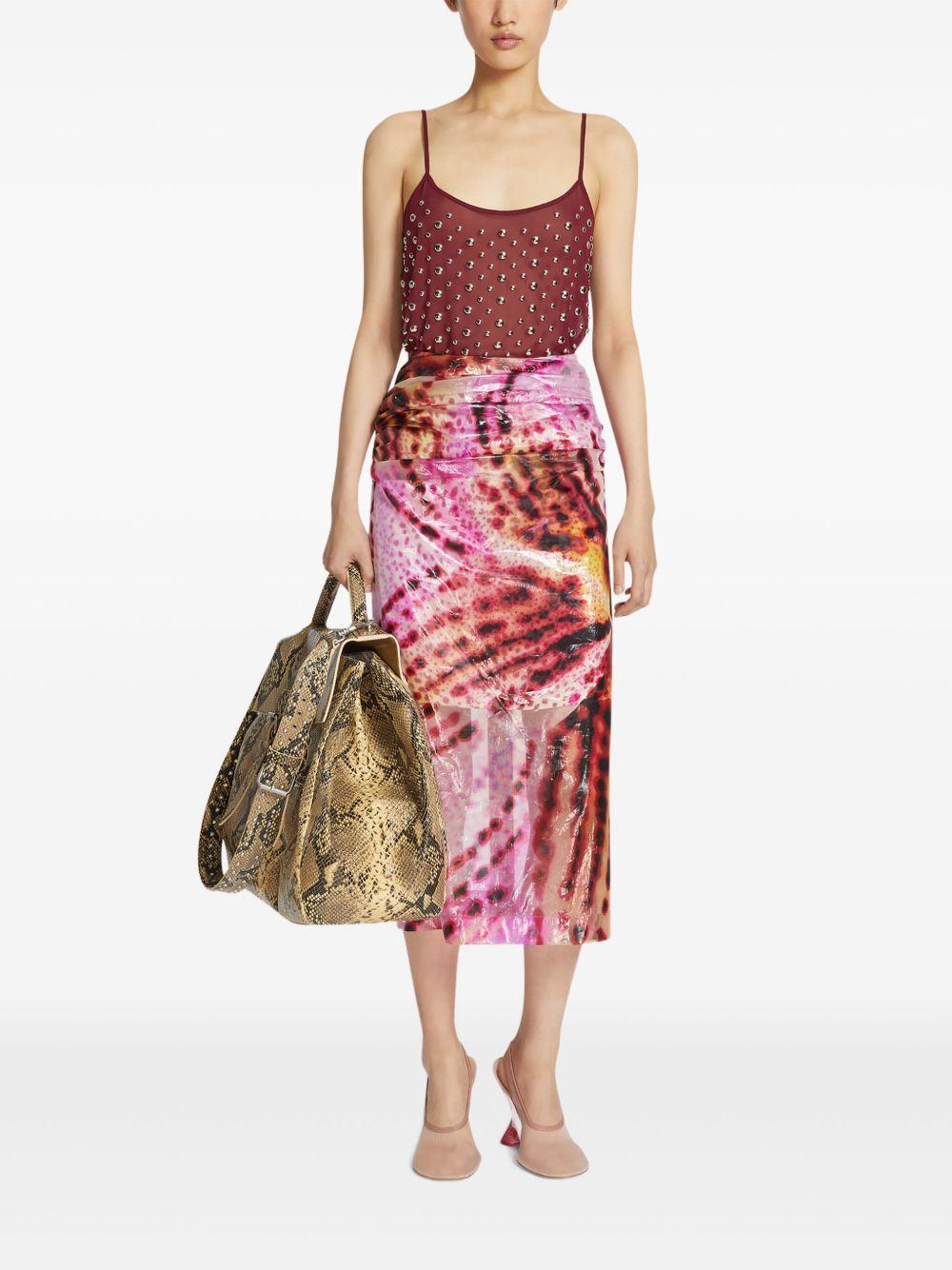 Gonna stampata Giant Orchid 2510108331109 304 FUCHSIA DRIES VAN NOTEN