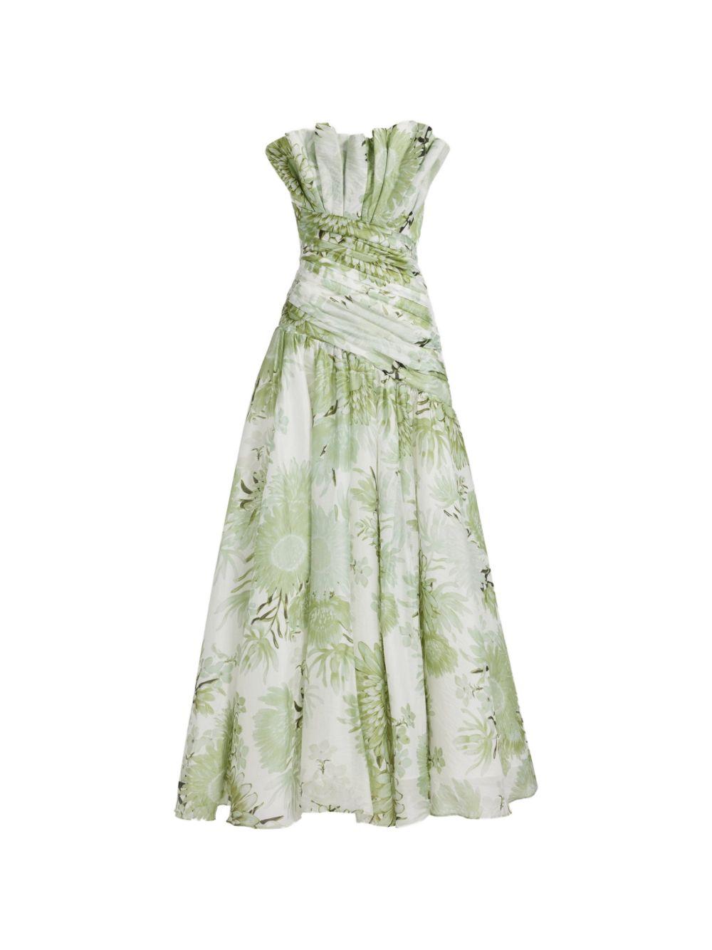 Abito lungo a fiori Reflector 26SU5652 OLIVE NATIVE FLORAL AJE