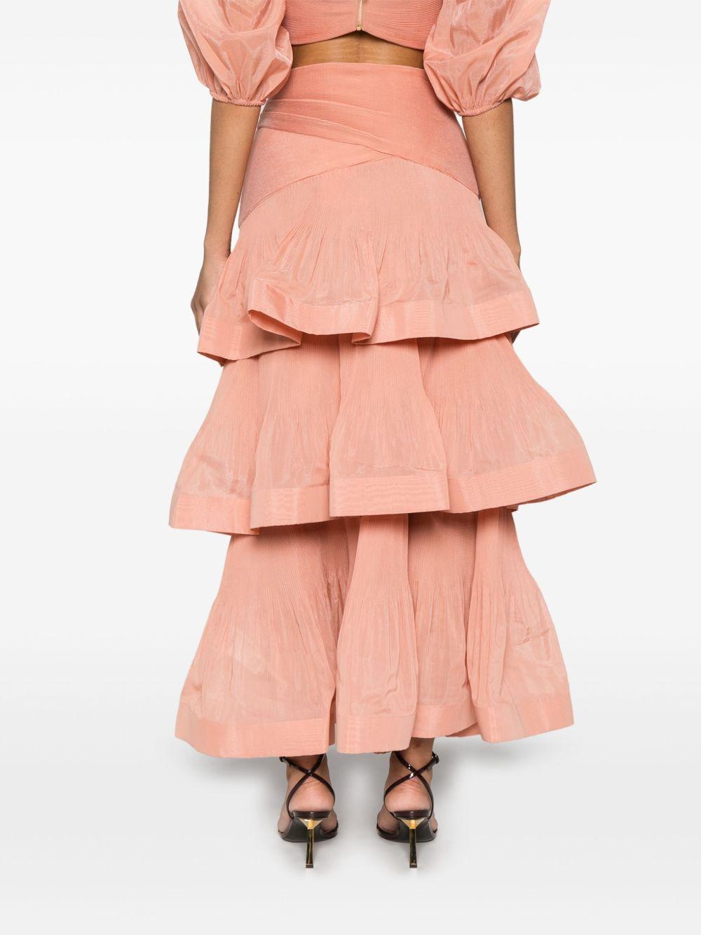 Gonna lunga plissettata 3914SS25R PEACH ZIMMERMANN
