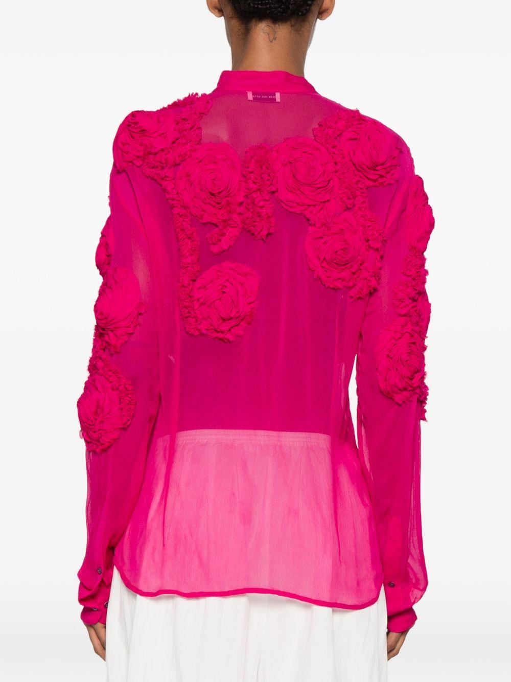 Camicia In Chiffon CHOWSAEMB3376 304 FUCHSIA DRIES VAN NOTEN