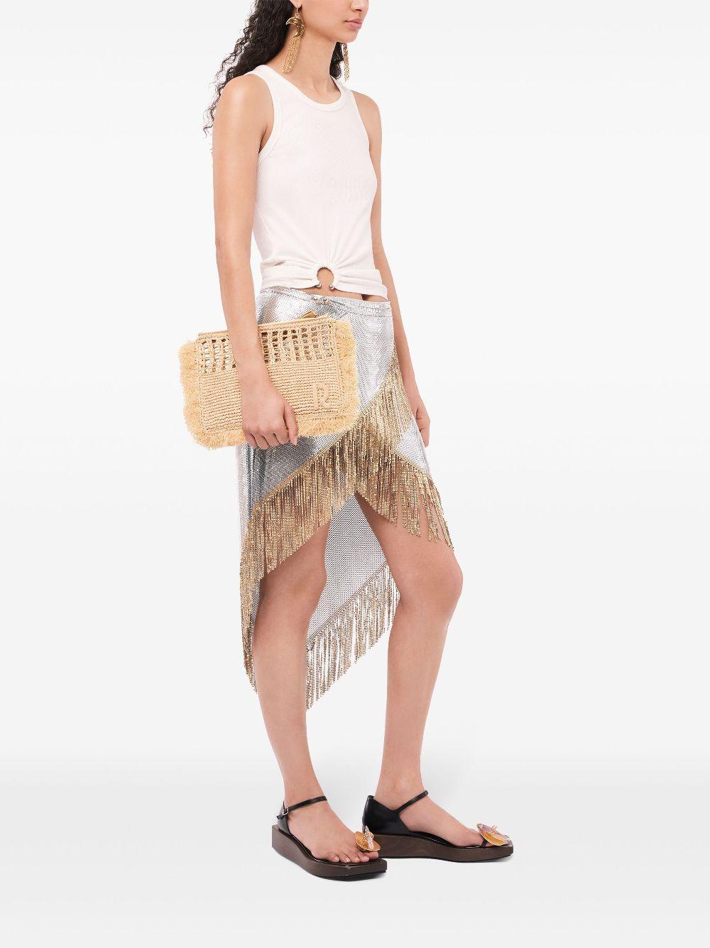 Canotta asimmetrica con arricciatura 24FJTE165CO0530 P100 WHITE RABANNE