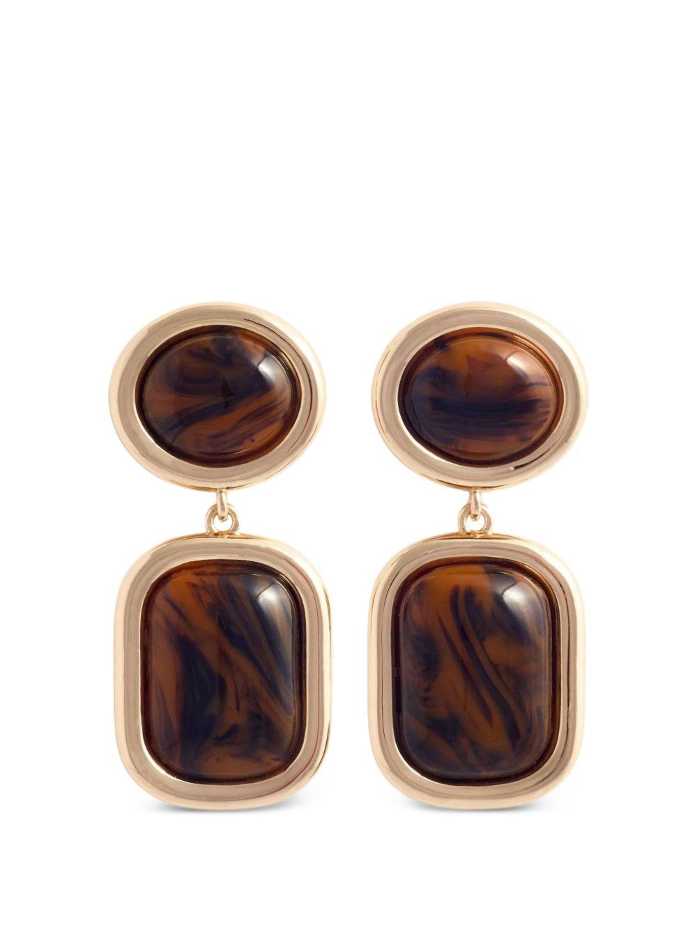 Brown Enamel Gold Tiered Earrings SS26643EGD GOLD SELF-PORTRAIT