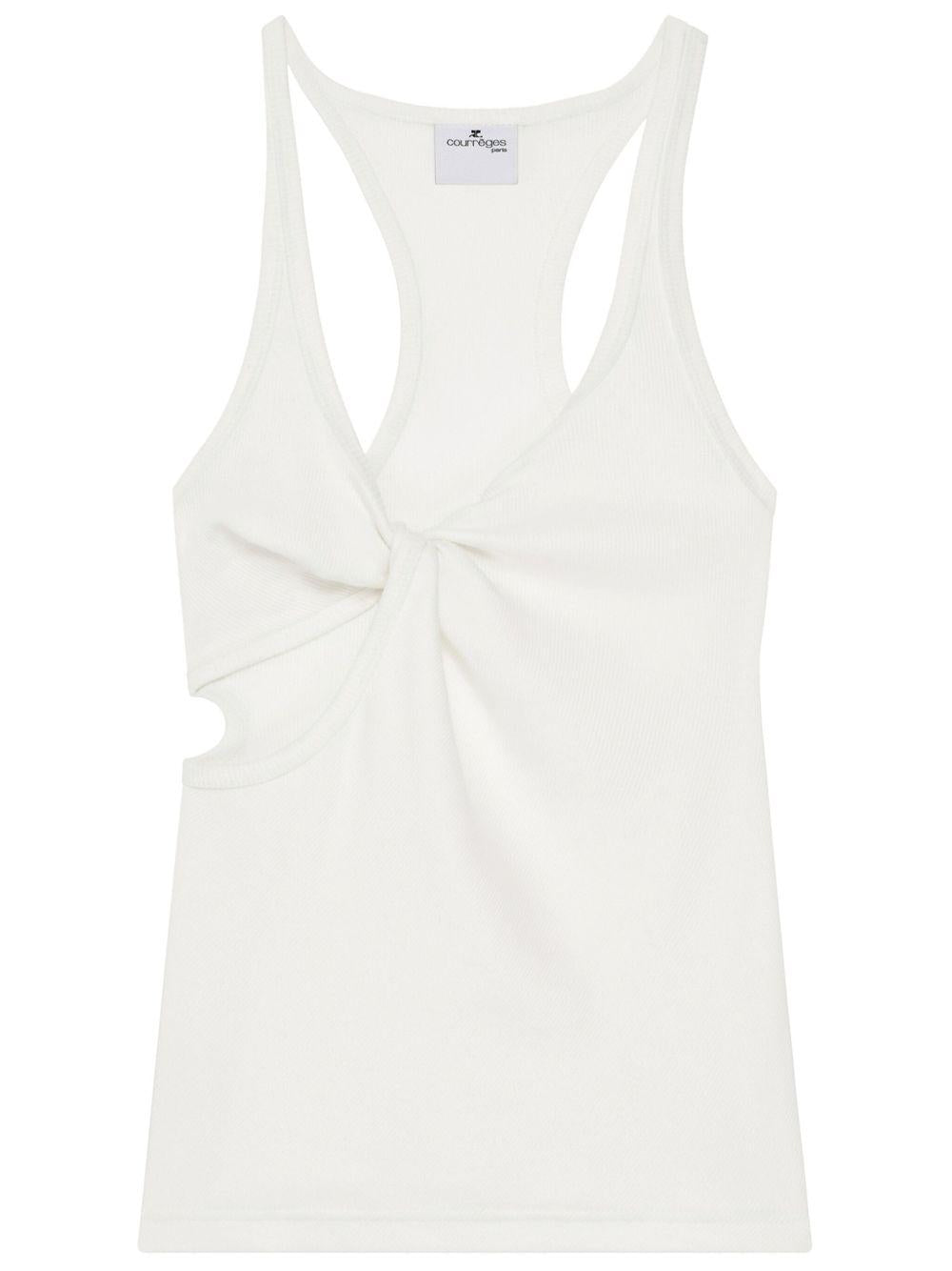 Twist 90's Rib Tank Top 225JDE134JS0194 0001 HERITAGE WHITE COURREGES
