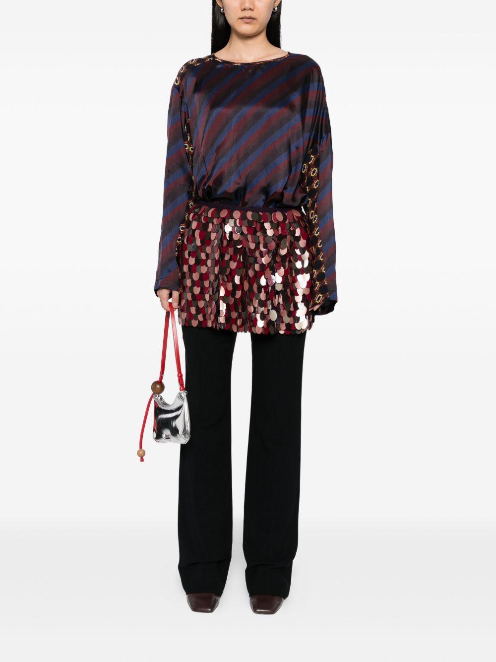 Gonna a Portafoglio Ricamata GABRINAEMB2317 358 BURGUNDY DRIES VAN NOTEN