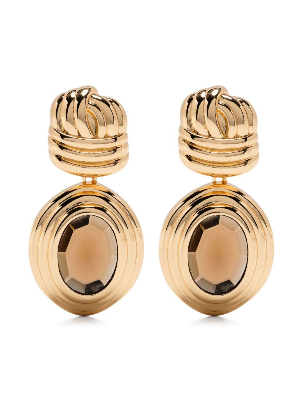 Gold Knot Tiered Amber Earrings AW25611EGD GOLD SELF-PORTRAIT