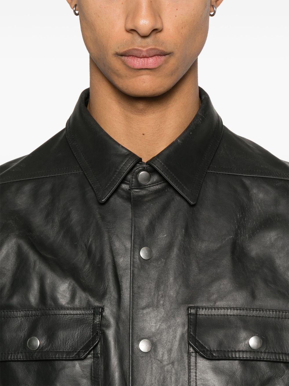 Leather jacket RU01E5729LTP 09 BLACK RICK OWENS