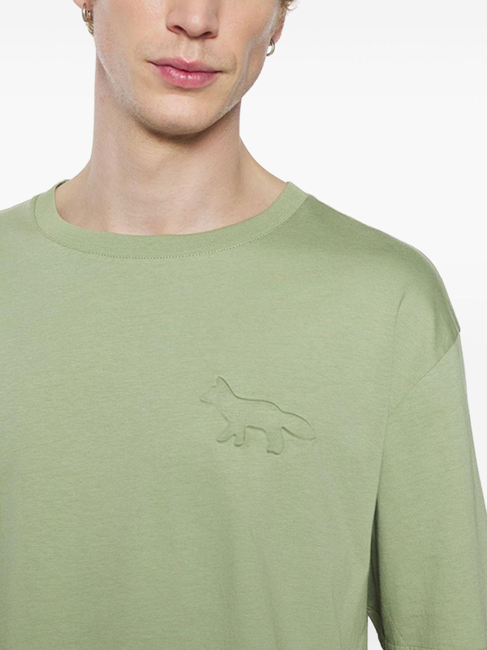 Profile Fox-Embossed T-Shirt<BR/> OM00116KJ7016 0077 TURF GREEN MAISON KITSUNE
