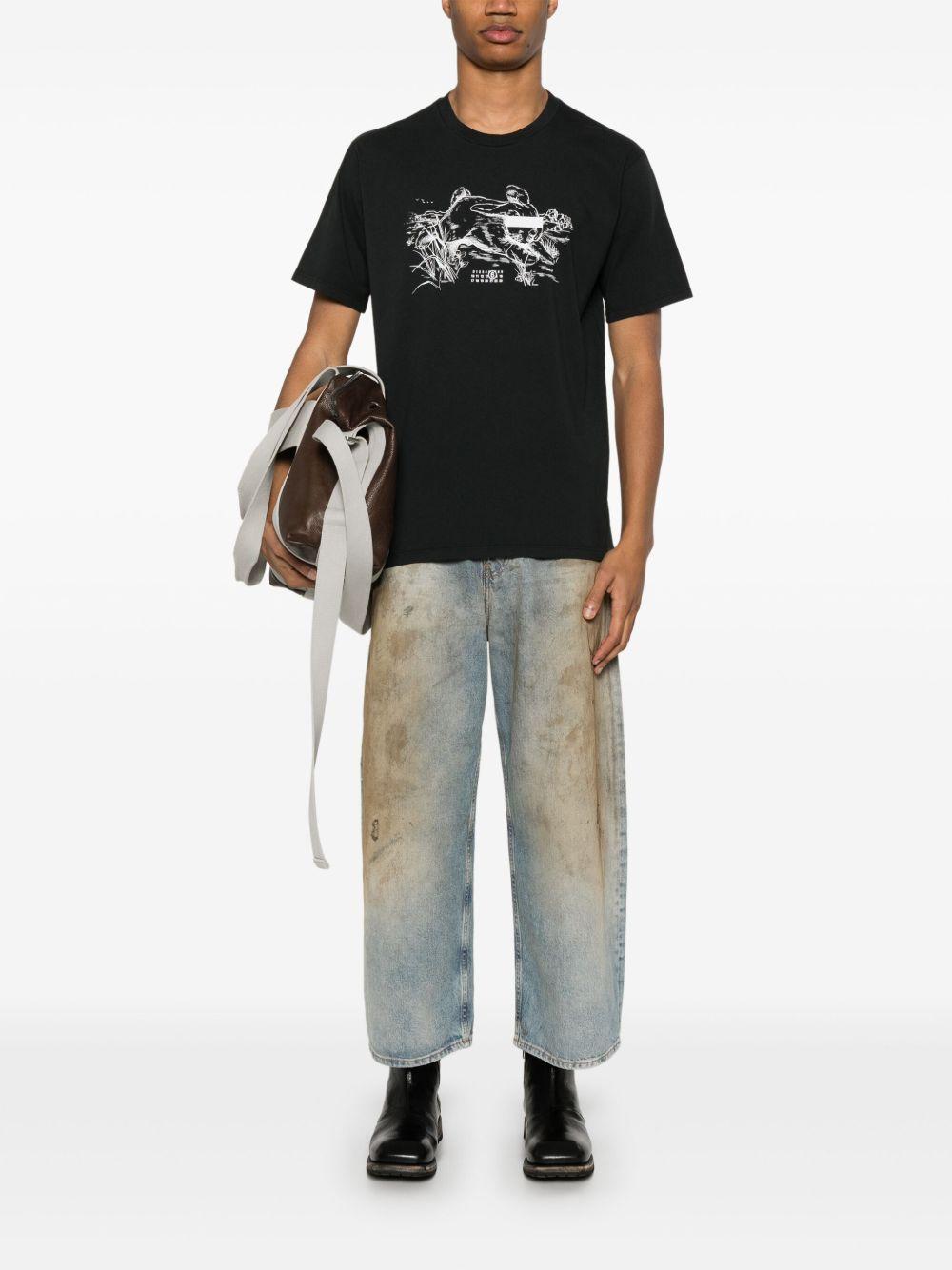 T-shirt con stampa illustrata SH2GC0024M20108 899 MM6 MAISON MARGIELA