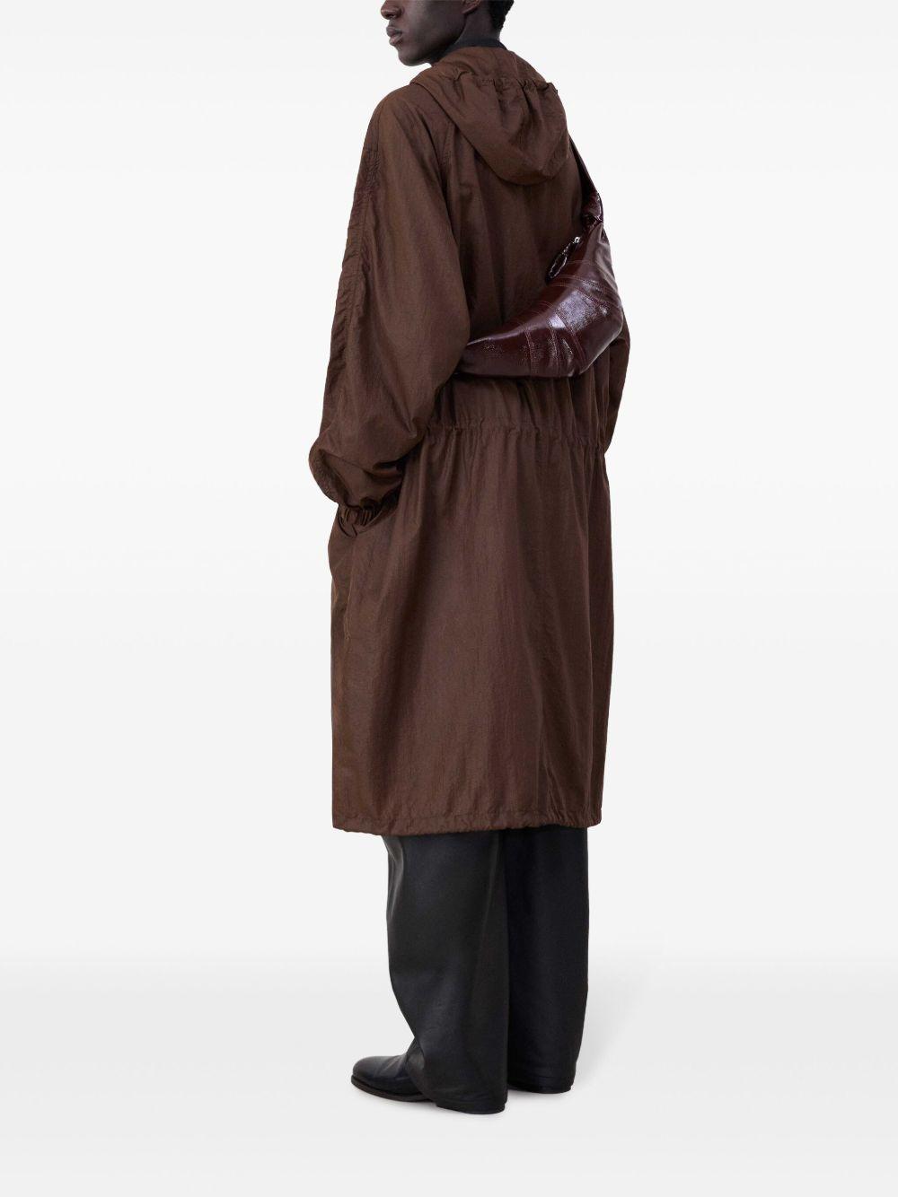 Small Croissant Bag in Coated Cotton BG0003LF1329 BR401 CHOCOLATE FONDANT LEMAIRE