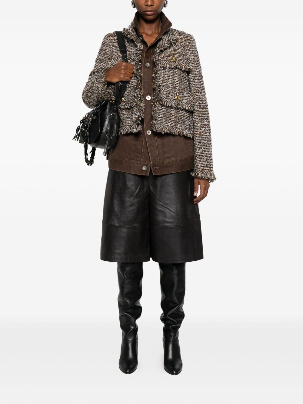 Tweed Denim Jacket 2508073 601 BROWN SACAI