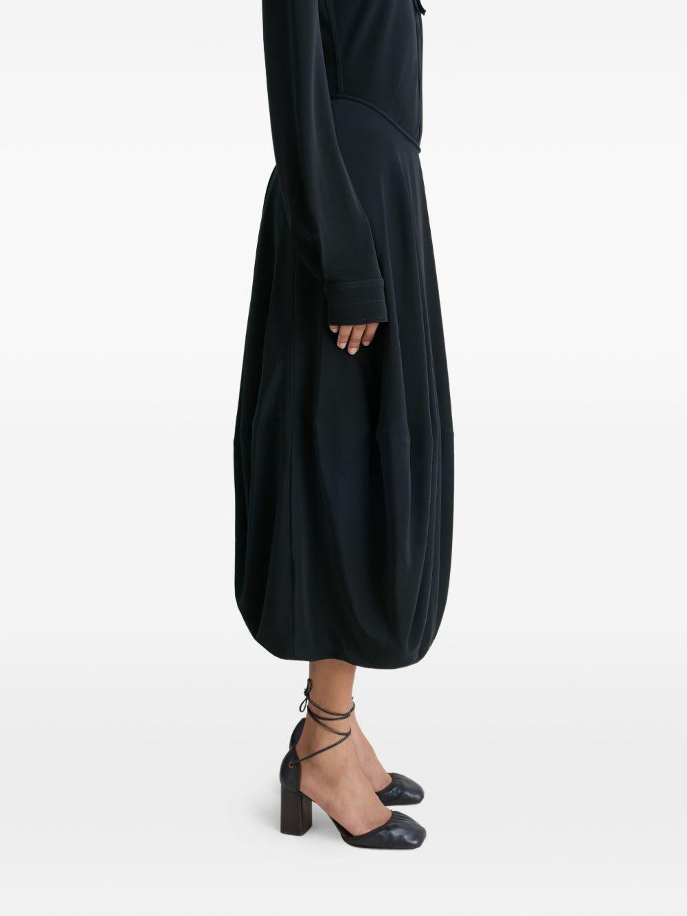 Balloon Skirt - Silk Crepe de Chine SK1053LF1446 BK999 BLACK LEMAIRE