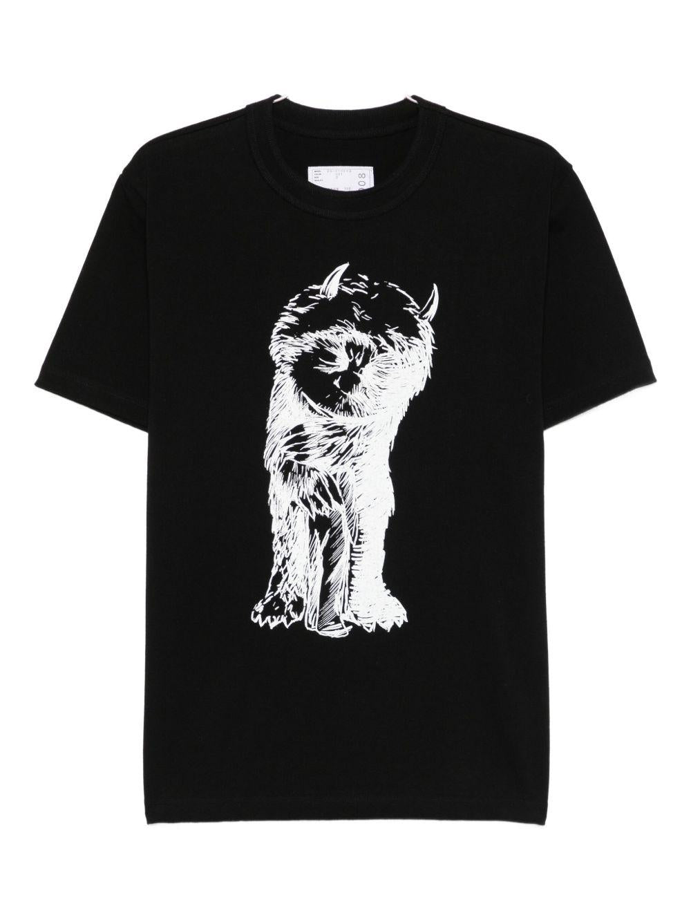 'Where The Wild Things Are' T-shirt 2501008S 001 BLACK SACAI